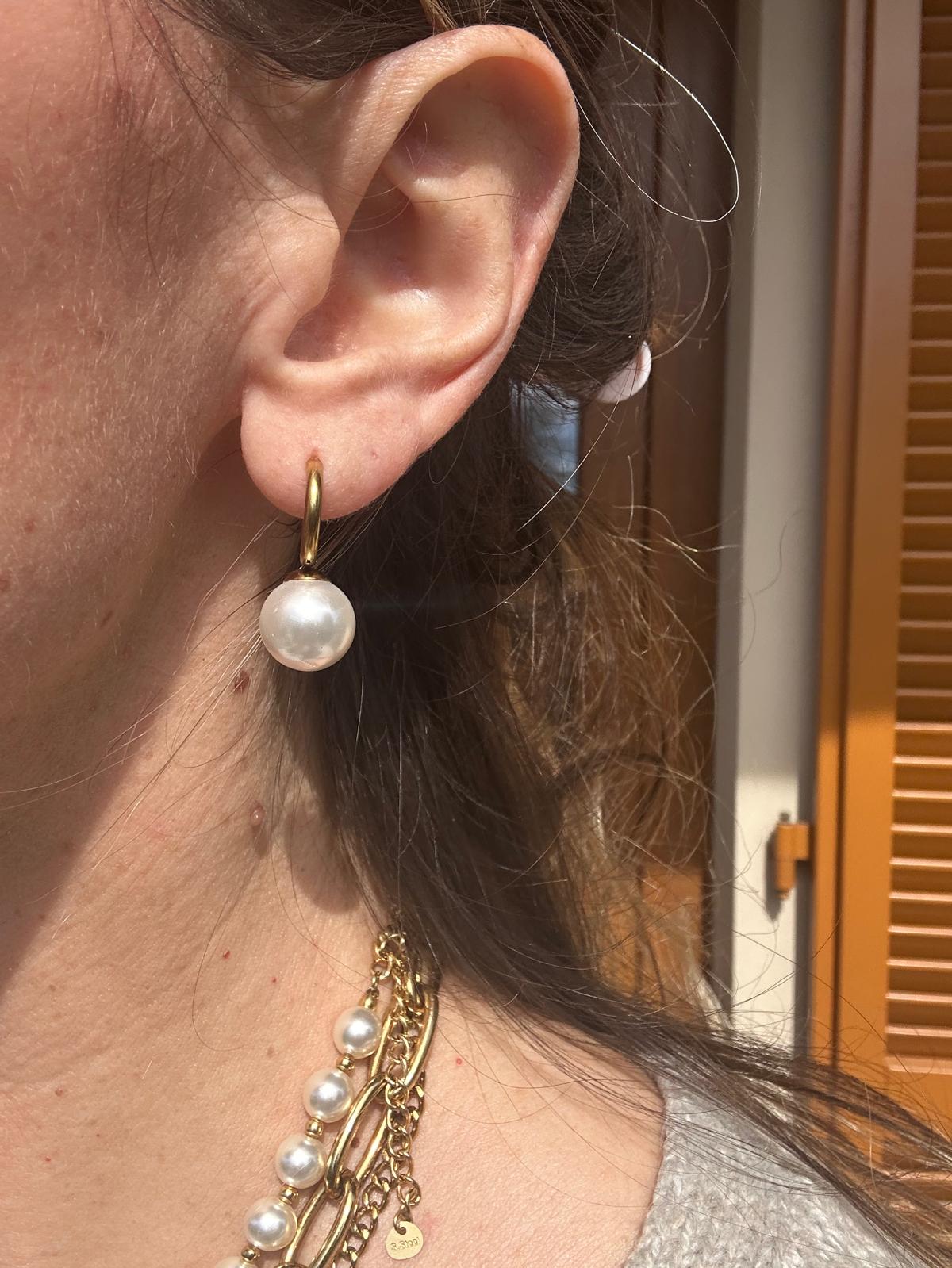 Orecchini in acciaio inossidabile anallergici e waterproof placcati oro 18K "Grace"