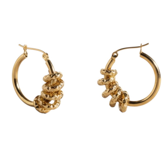 Orecchini in acciaio inossidabile anallergici e waterproof placcati oro 18K "Isotta"