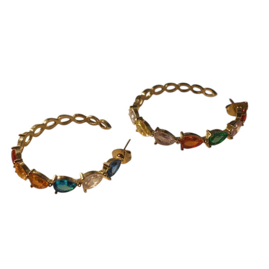 Orecchini in acciaio inossidabile anallergici e waterproof placcati oro 18K "Skyler"