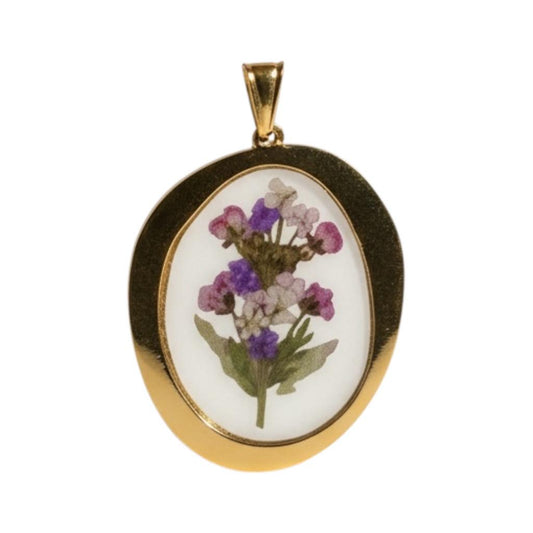 Ciondolo in acciaio inossidabile e resina "Viola"
