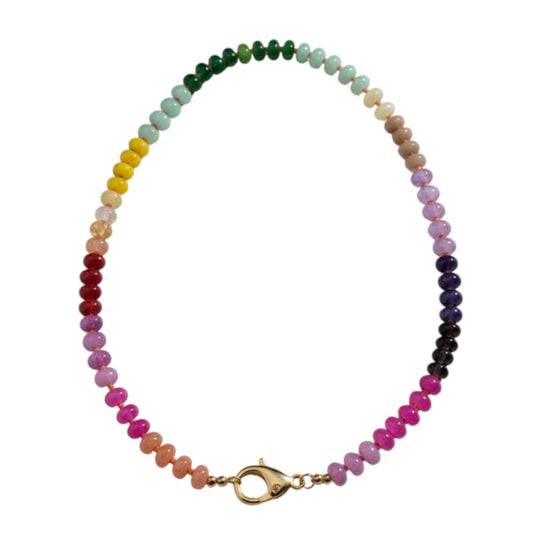 Collana in acciaio inossidabile e perle in pietra naturale "Debby"