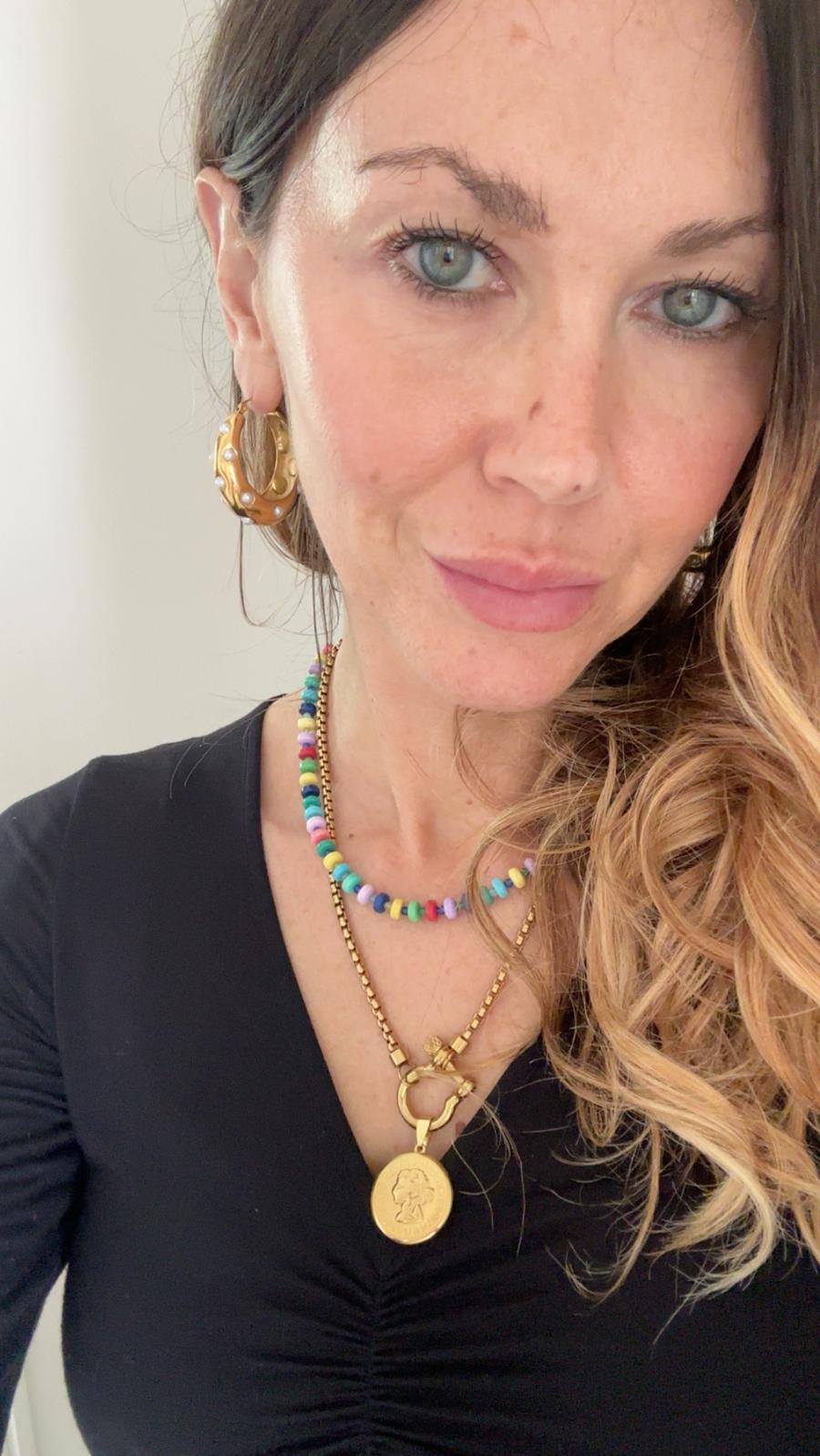Orecchini in acciaio inossidabile anallergici e waterproof placcati oro 18K "Guenda"