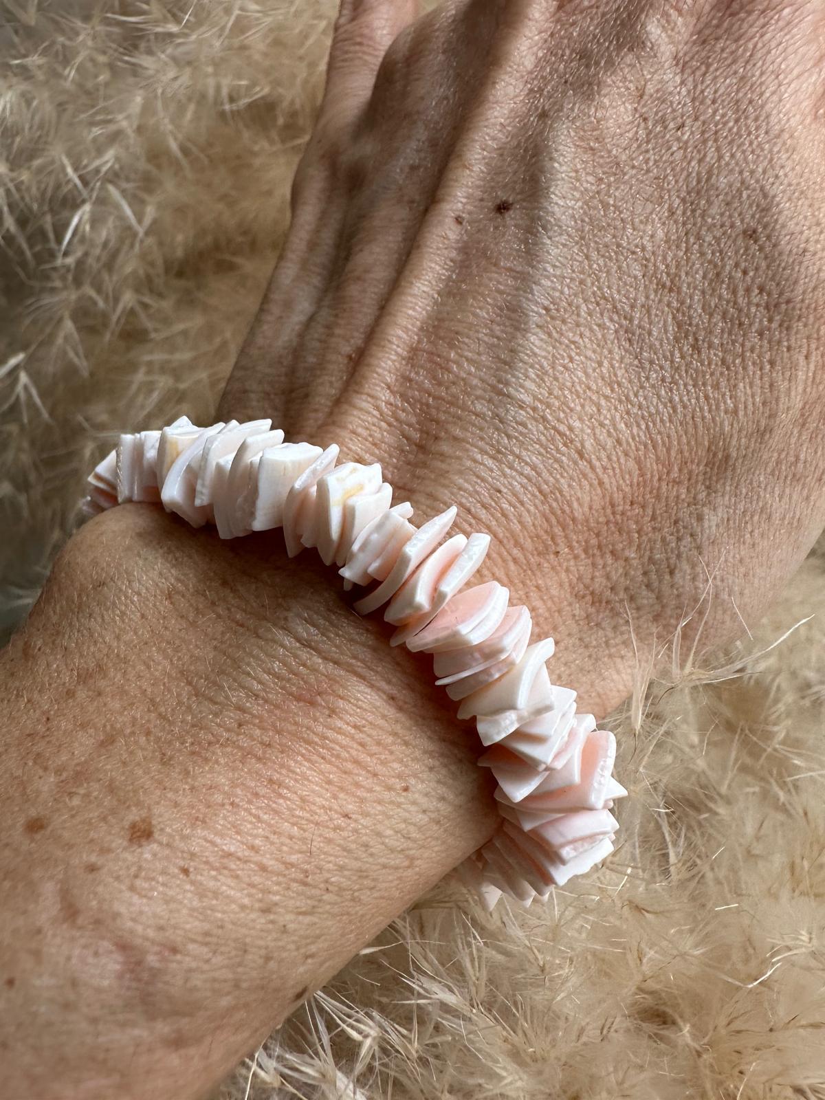 Bracciale con perle di pietra dura e acciaio inossidabile "Salina"