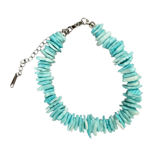 Bracciale con perle di pietra dura e acciaio inossidabile "Salina"