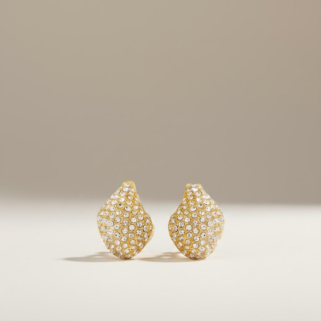 Orecchini in acciaio inossidabile waterproof placcati oro 18K "Margot"