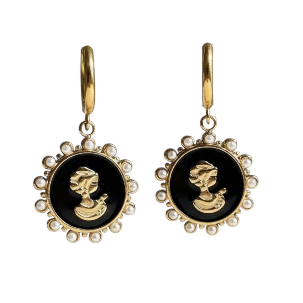 Orecchini in acciaio inossidabile anallergici e waterproof placcati oro 18K "Milady"