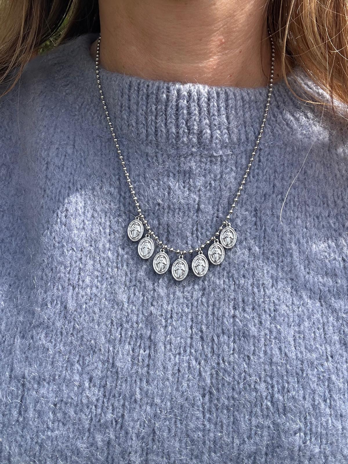 Collana in acciaio inossidabile anallergica e waterproof "Madonnina"