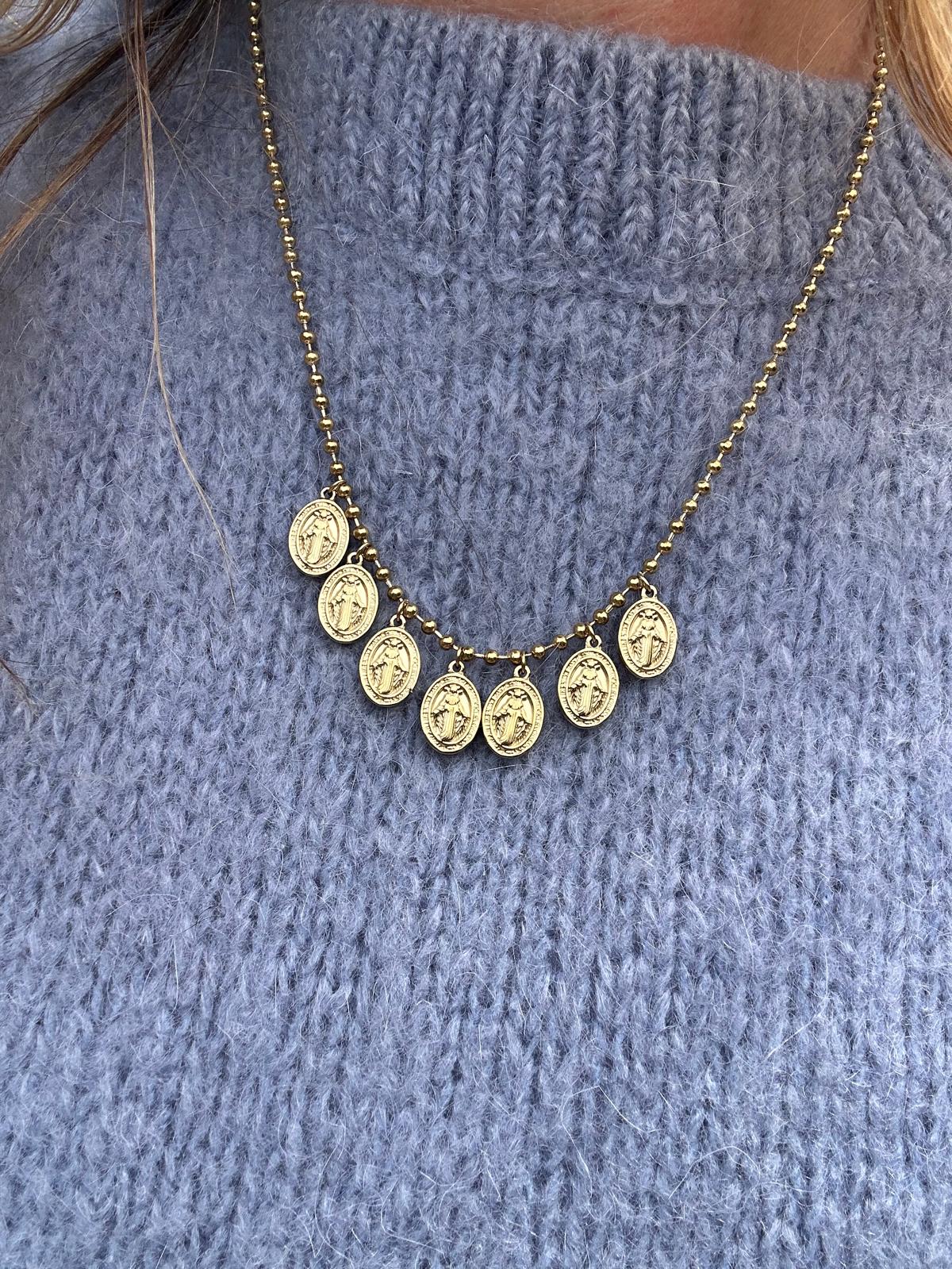Collana in acciaio inossidabile anallergica e waterproof "Madonnina"