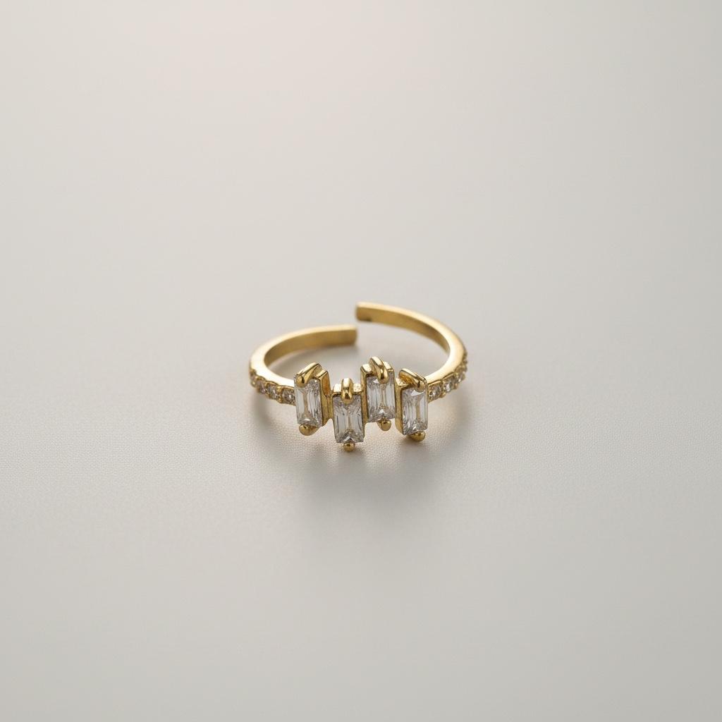 Anello da mignolo regolabile, anallergico e waterproof placcato oro 18K "Pinky"