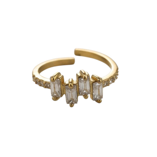 Anello da mignolo regolabile, anallergico e waterproof placcato oro 18K "Pinky"