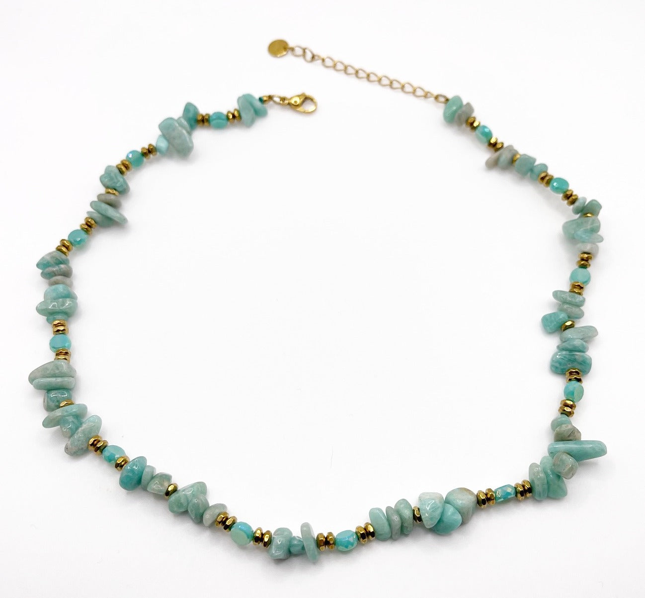 Collana in acciaio inossidabile e perle in pietra naturale "Stone"