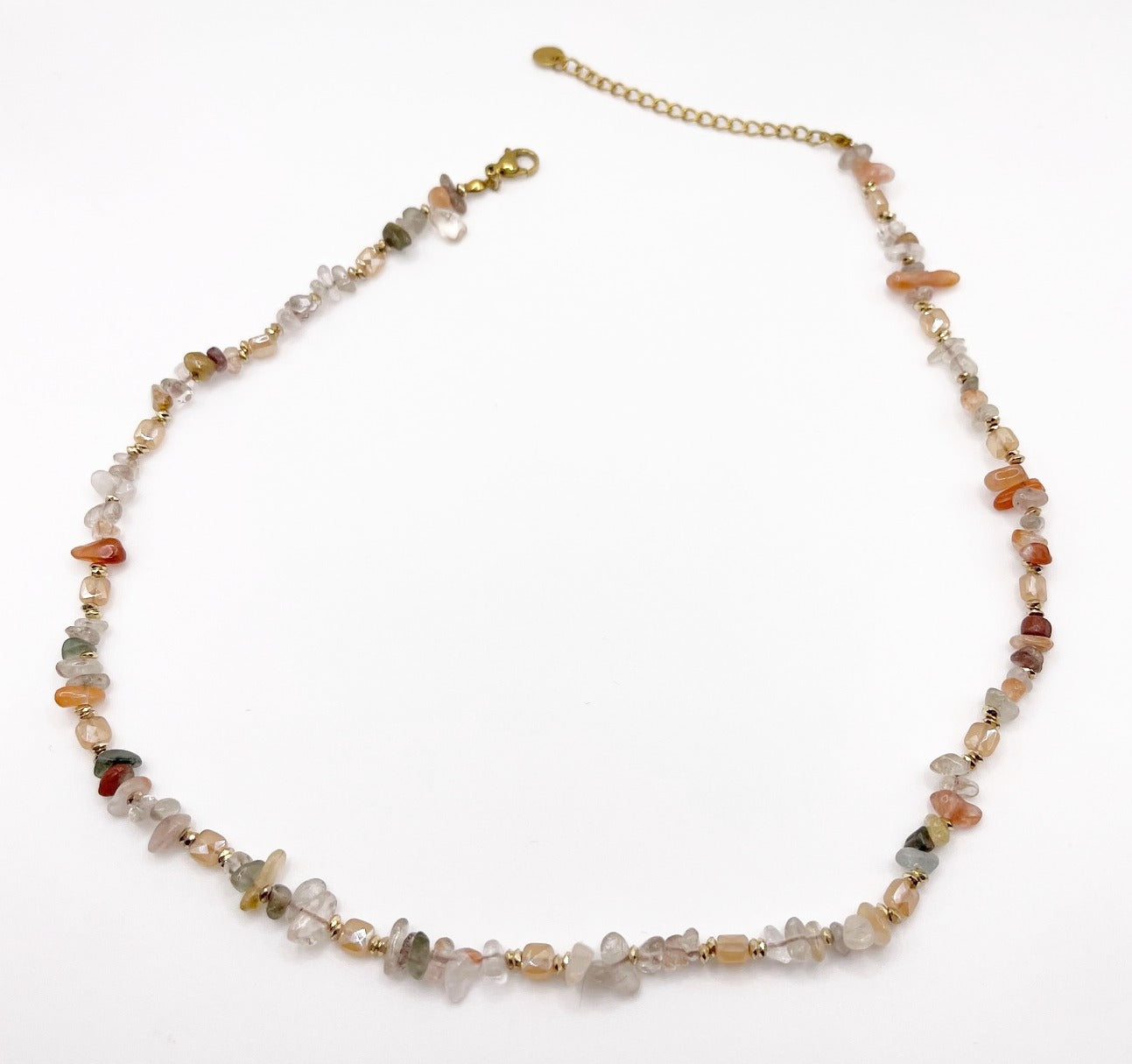Collana in acciaio inossidabile e perle in pietra naturale "Stone"