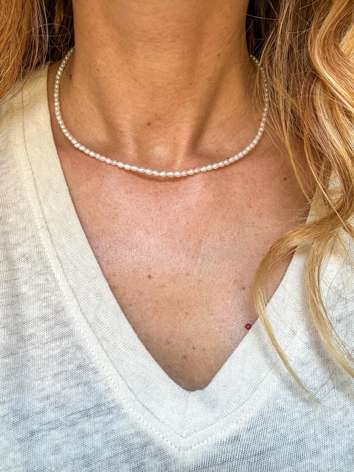 Collana in acciaio inossidabile e vere perle d'acqua dolce "Dream"