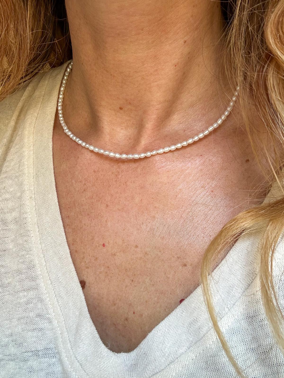 Collana in acciaio inossidabile e vere perle d'acqua dolce "Dream"