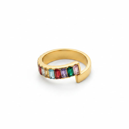 Anello da mignolo regolabile, anallergico e waterproof placcato oro 18K "Twist"