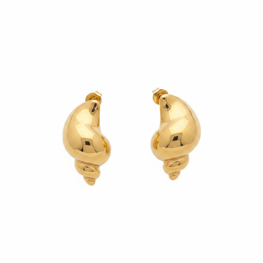 Orecchini in acciaio inossidabile anallergici e waterproof placcati oro 18K "Marea"