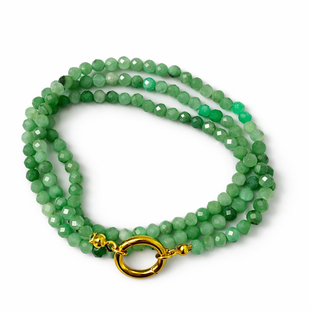 Collana in pietre naturali con moschettone porta ciondoli in acciaio inossidabile "Gemma"