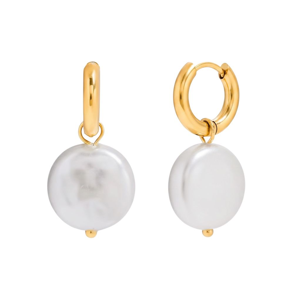 Orecchini in acciaio inossidabile anallergici e waterproof placcati oro 18K "Glassa"