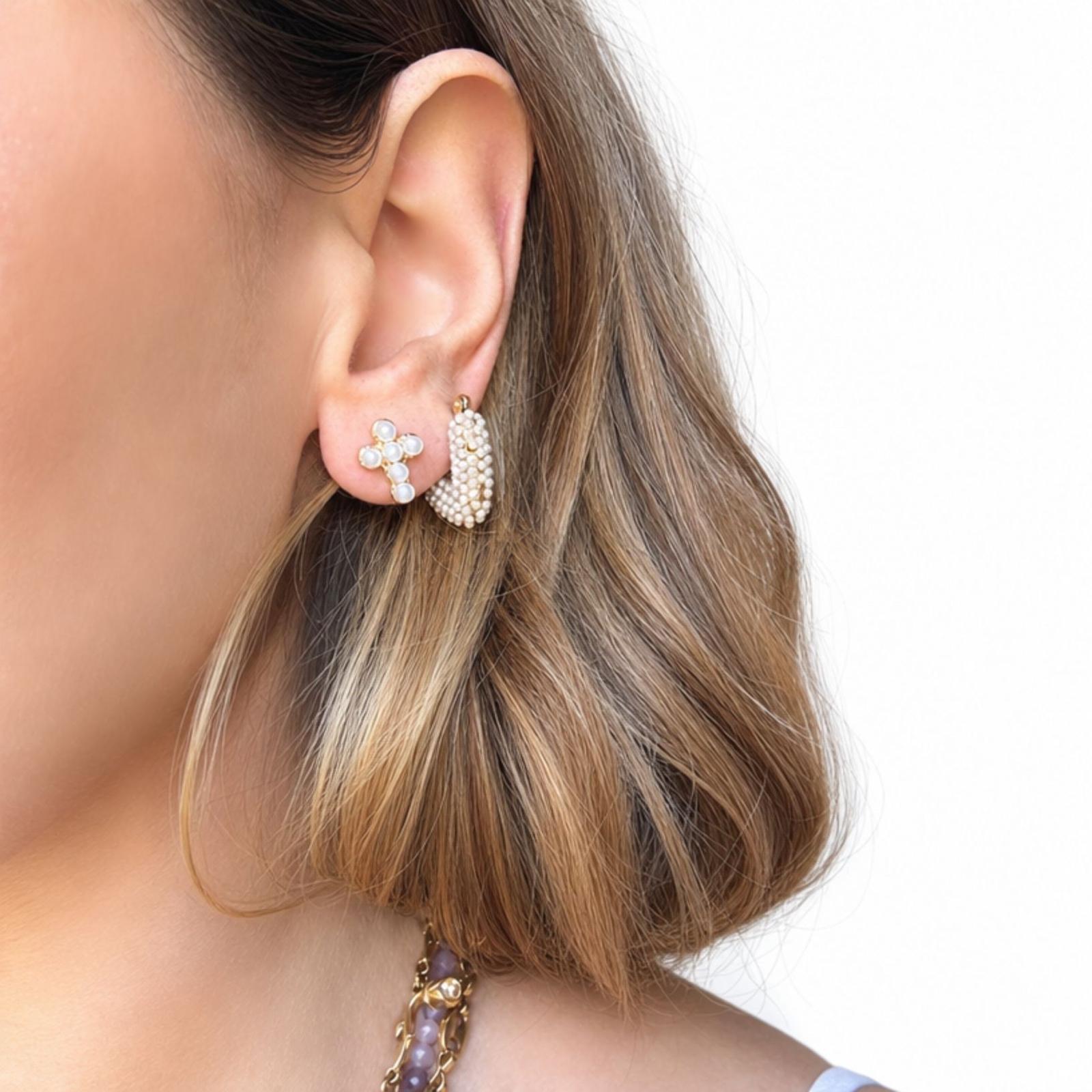 Orecchini in acciaio inossidabile anallergici e waterproof placcati oro 18K "Barbara"