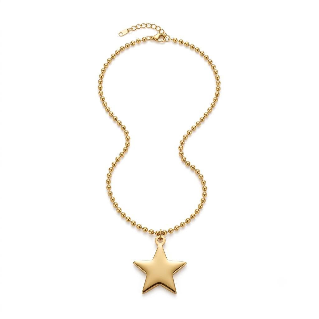 Collana in acciaio inossidabile anallergica e waterproof "Star"