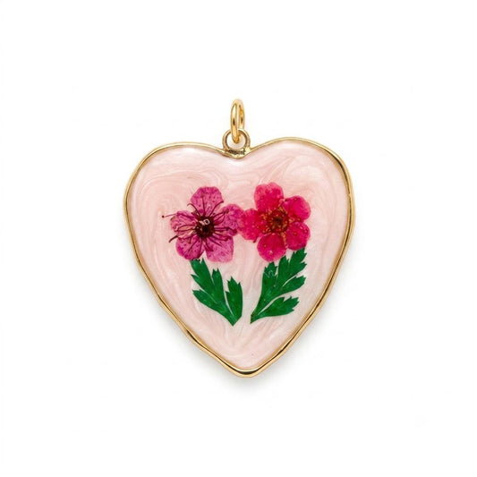 Ciondolo smaltato in acciaio inossidabile placcato oro 18K "Pink"