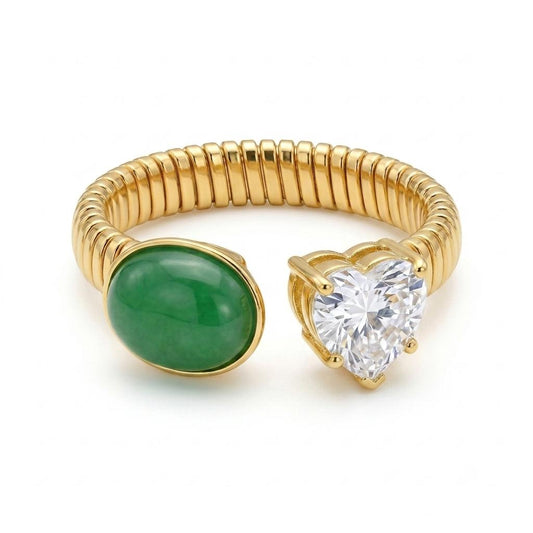 Anello regolabile, anallergico e waterproof placcato oro 18K "Oltremare"