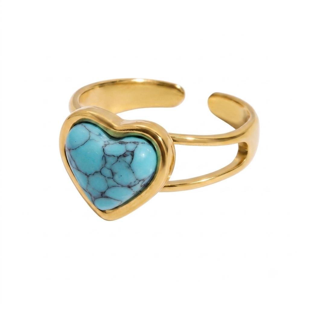 Anello regolabile, anallergico e waterproof placcato oro 18K "Capri"