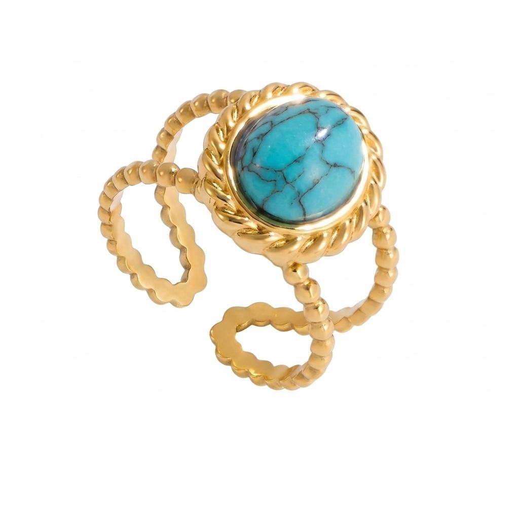 Anello regolabile, anallergico e waterproof placcato oro 18K "Turchino"