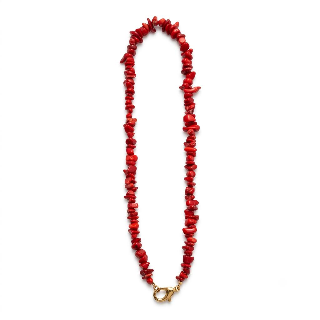 Collana in acciaio inossidabile e Corallo "Calipso"