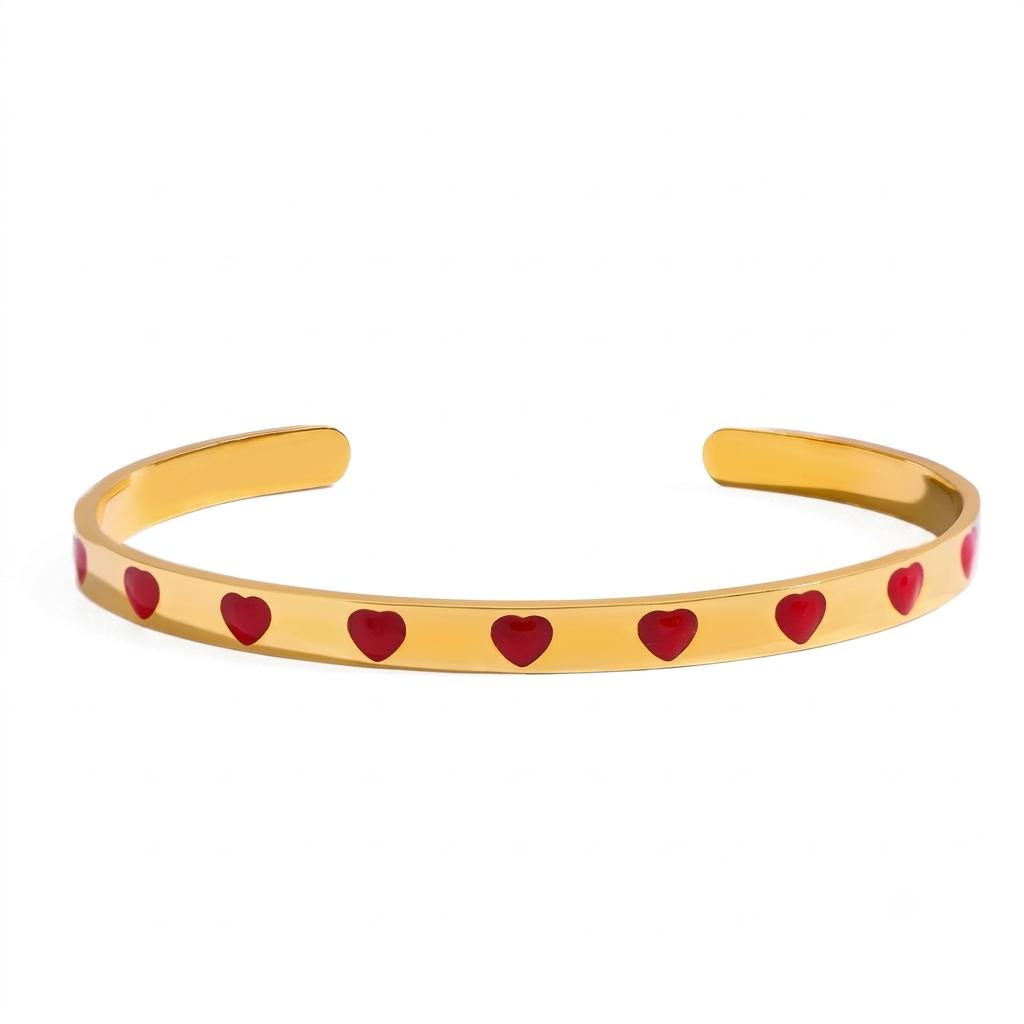Bracciale in acciaio inossidabile anallergico e waterproof "Cuoricini"