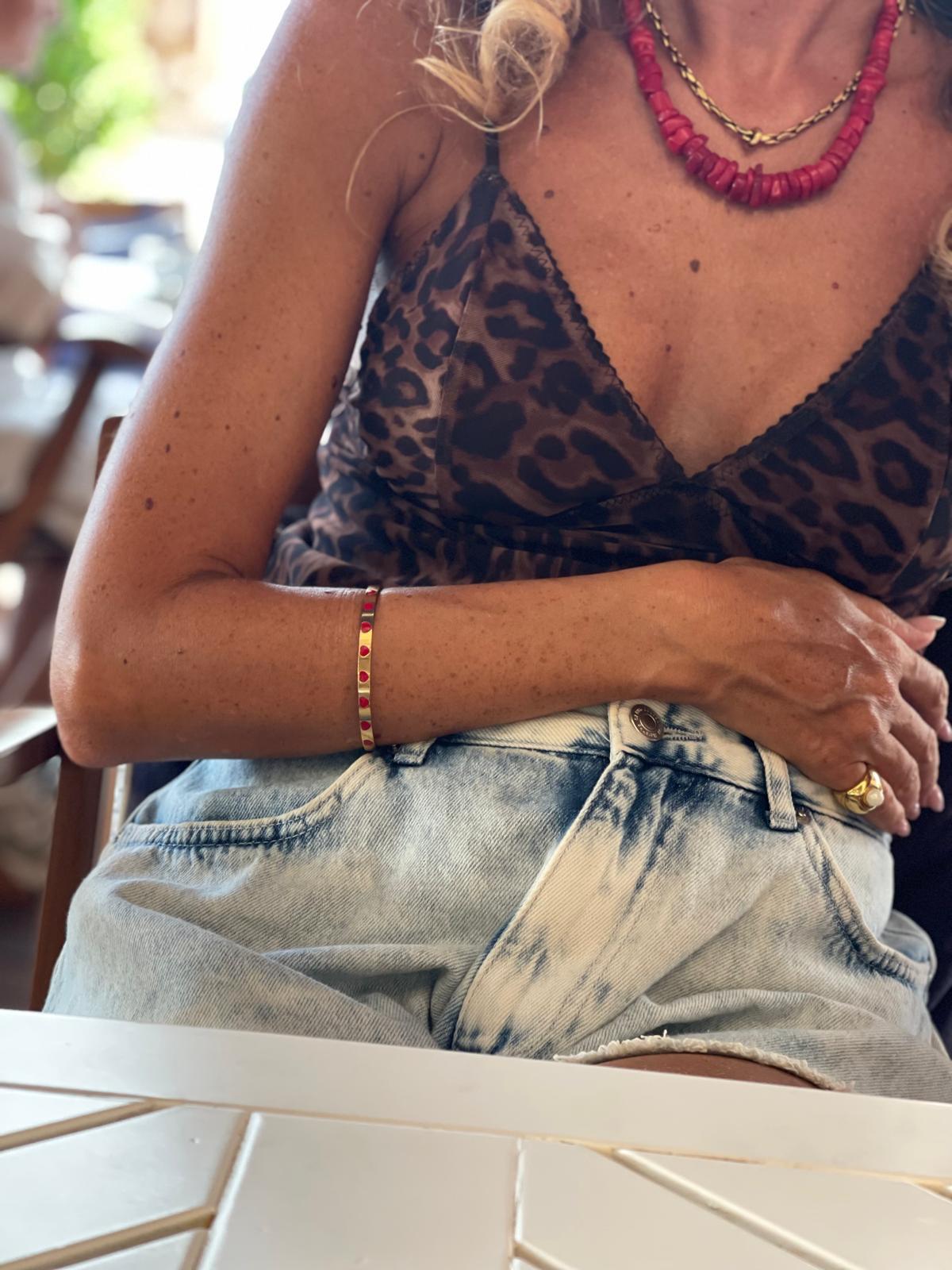 Bracciale in acciaio inossidabile anallergico e waterproof "Cuoricini"