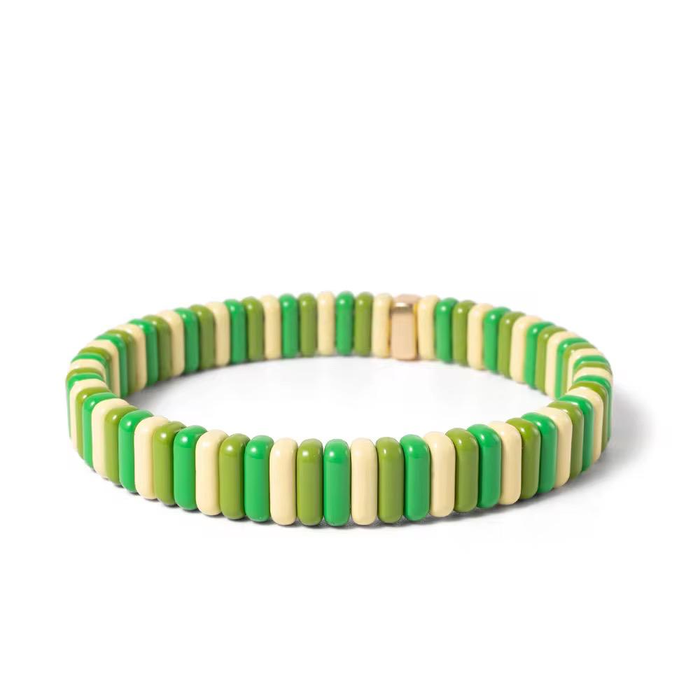Bracciale in acrilico e filo elastico "Preppy"