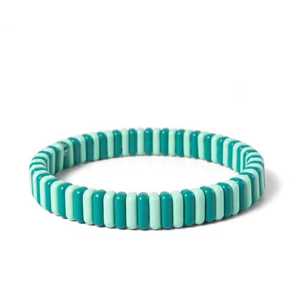 Bracciale in acrilico e filo elastico "Preppy"