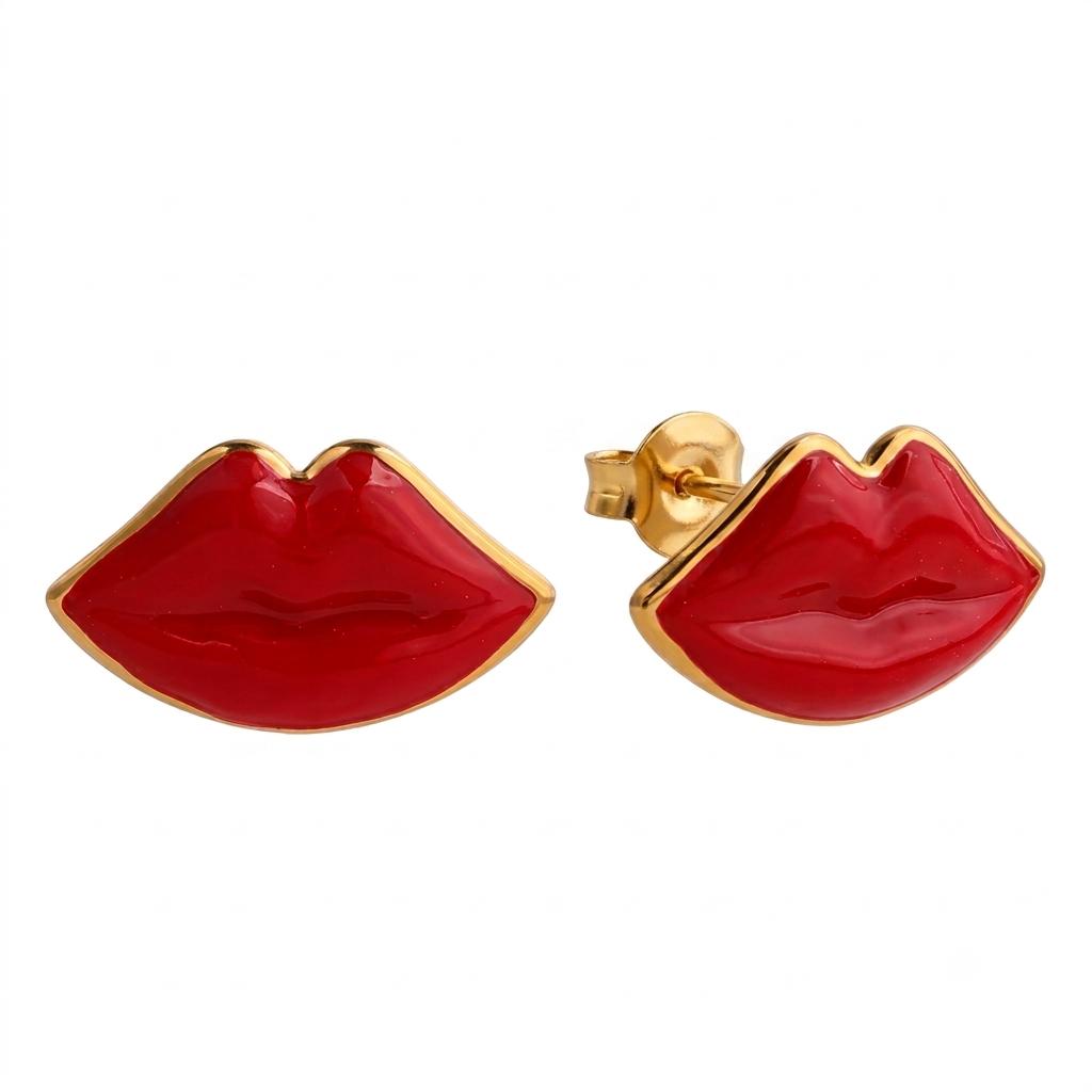 Orecchini in acciaio inossidabile anallergici e waterproof "Lips"