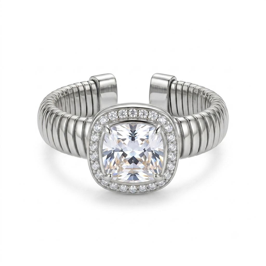 Anello regolabile, anallergico e waterproof placcato oro 18K "Elettra"