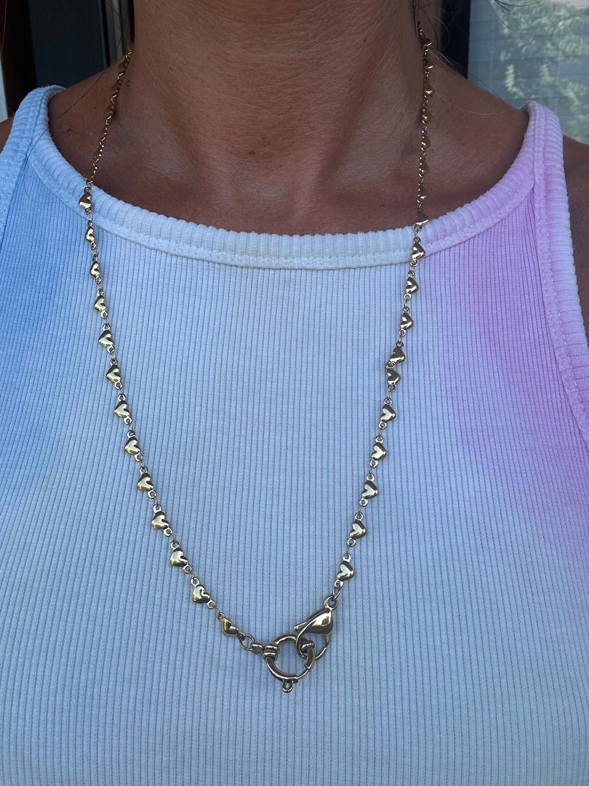 Collana in acciaio inossidabile anallergica e waterproof "Cuori"