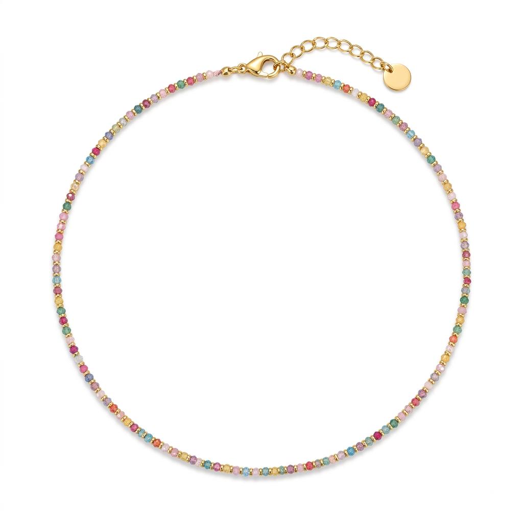 Collana in acciaio inossidabile e perline in vetro "Filo"