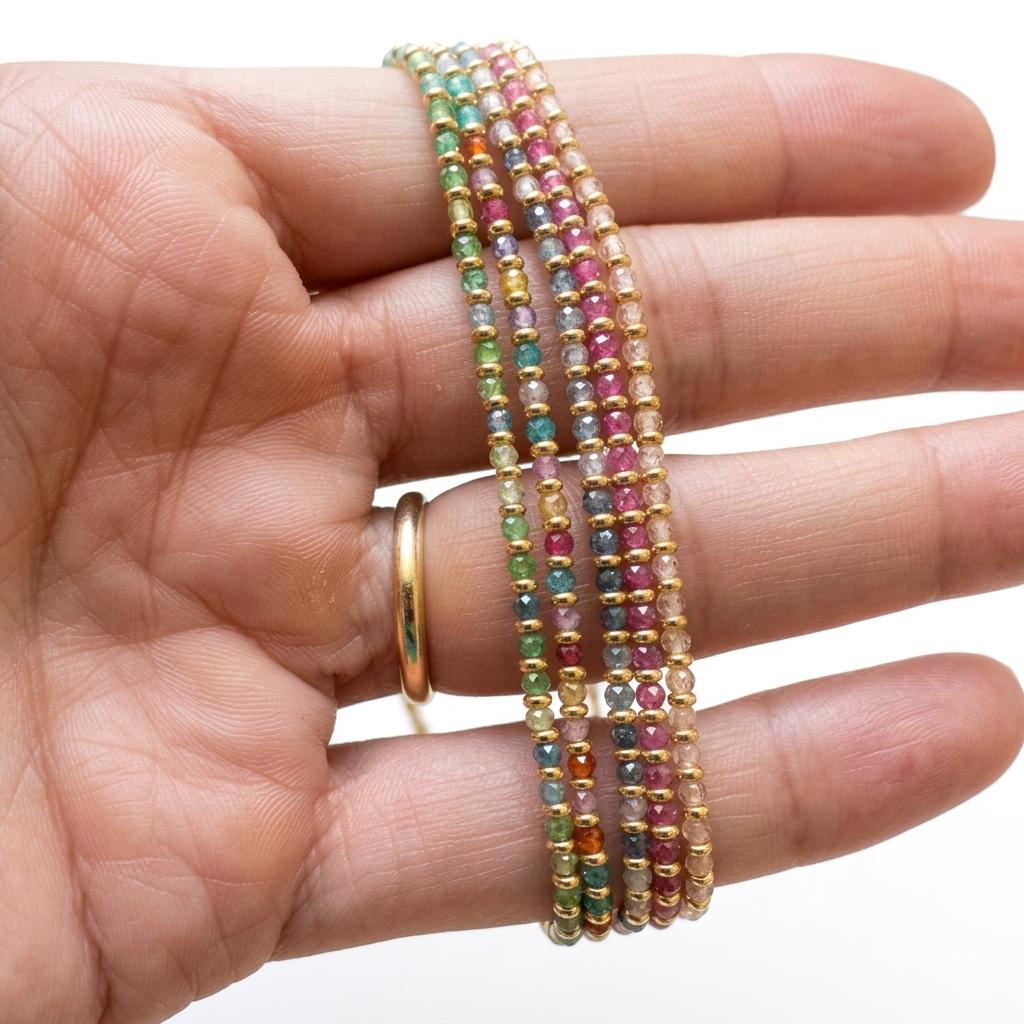 Collana in acciaio inossidabile e perline in vetro "Filo"