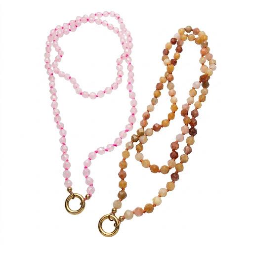 Collana in pietre naturali con moschettone porta ciondoli in acciaio inossidabile "Eos"