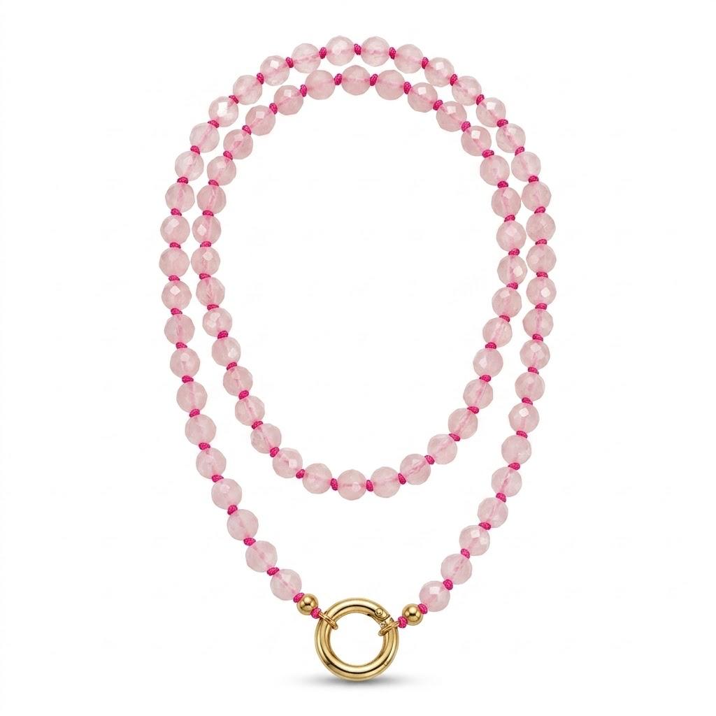 Collana in pietre naturali con moschettone porta ciondoli in acciaio inossidabile "Eos"