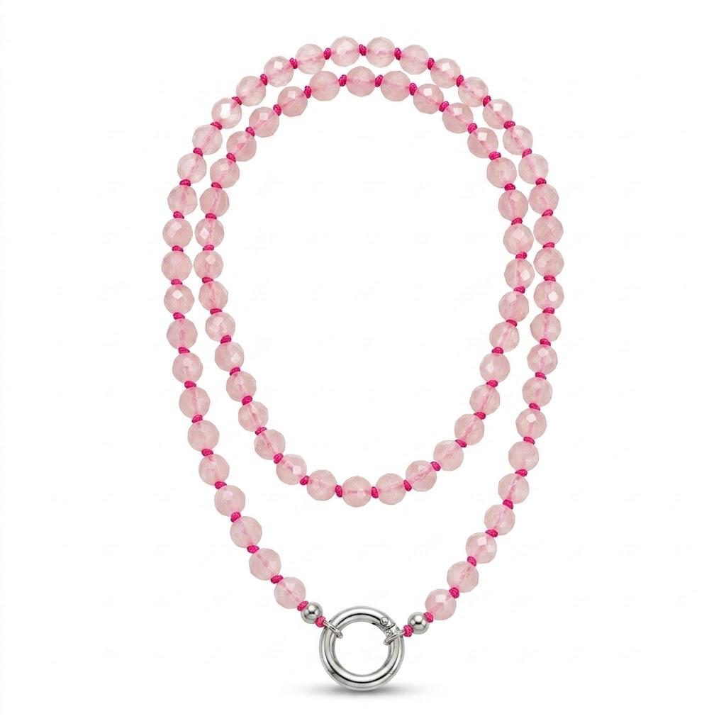 Collana in pietre naturali con moschettone porta ciondoli in acciaio inossidabile "Eos"