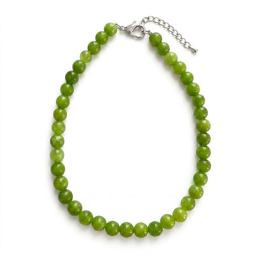 Collana in acciaio inossidabile e perle in pietra naturale "Autunno"