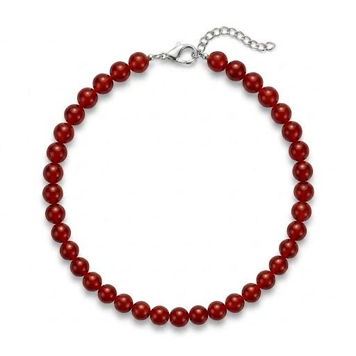 Collana in acciaio inossidabile e perle in pietra naturale "Autunno"