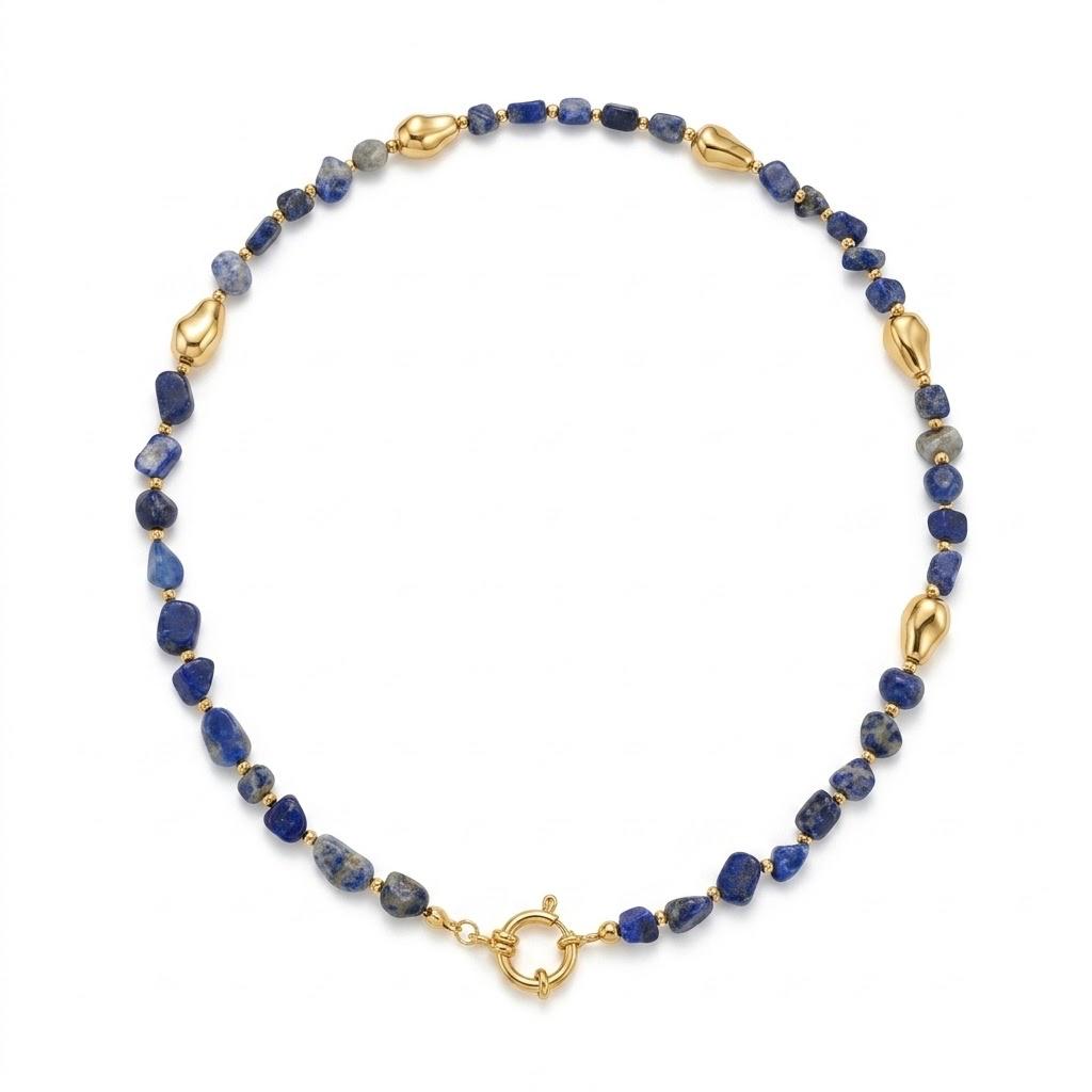 Collana portaciondoli in acciaio inossidabile e pietra dura "Chroma"
