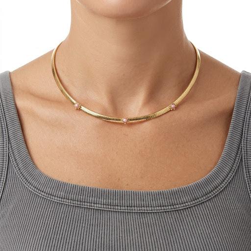 Collana in acciaio inossidabile anallergica e waterproof "Cipria"
