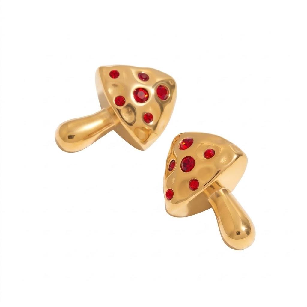 Orecchini in acciaio inossidabile leggeri e waterproof "Funghetto"