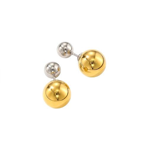 Orecchini bicolore in acciaio inossidabile leggeri e waterproof "Eclissi"
