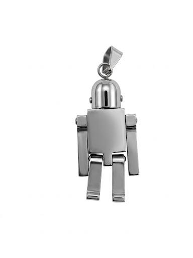 Ciondolo in acciaio inossidabile placcato oro 18K "Robot"