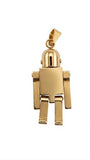 Ciondolo in acciaio inossidabile placcato oro 18K "Robot"