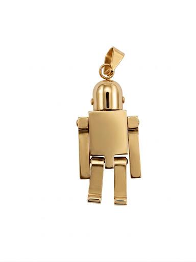 Ciondolo in acciaio inossidabile placcato oro 18K "Robot"
